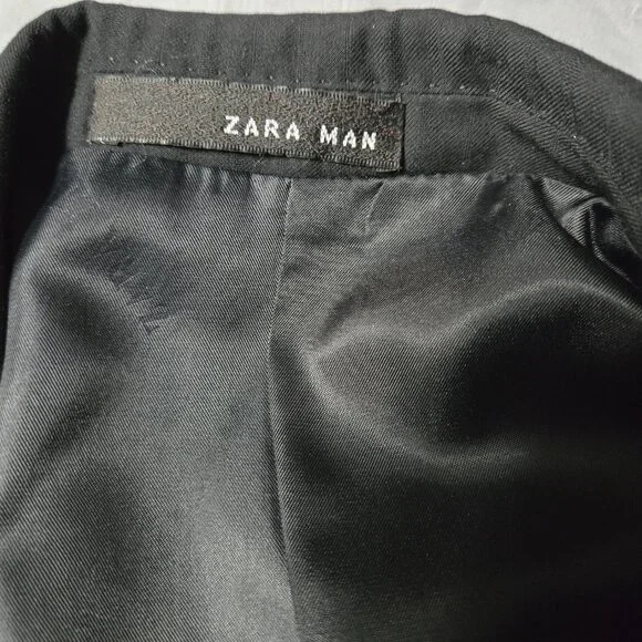 Zara Size 36 Mens Black Suit Blazer Coat - Picture 3 of 8